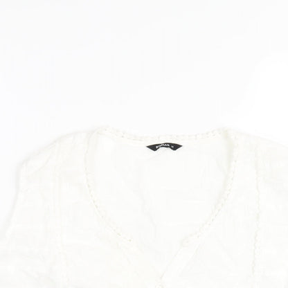 Womens UK Size 12 Roman White Basic T-Shirt