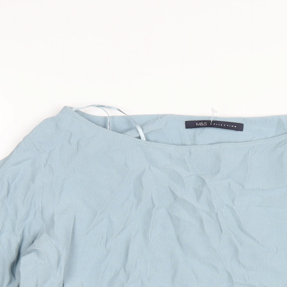 Womens UK Size 6 Marks and Spencer Blue Basic T-Shirt
