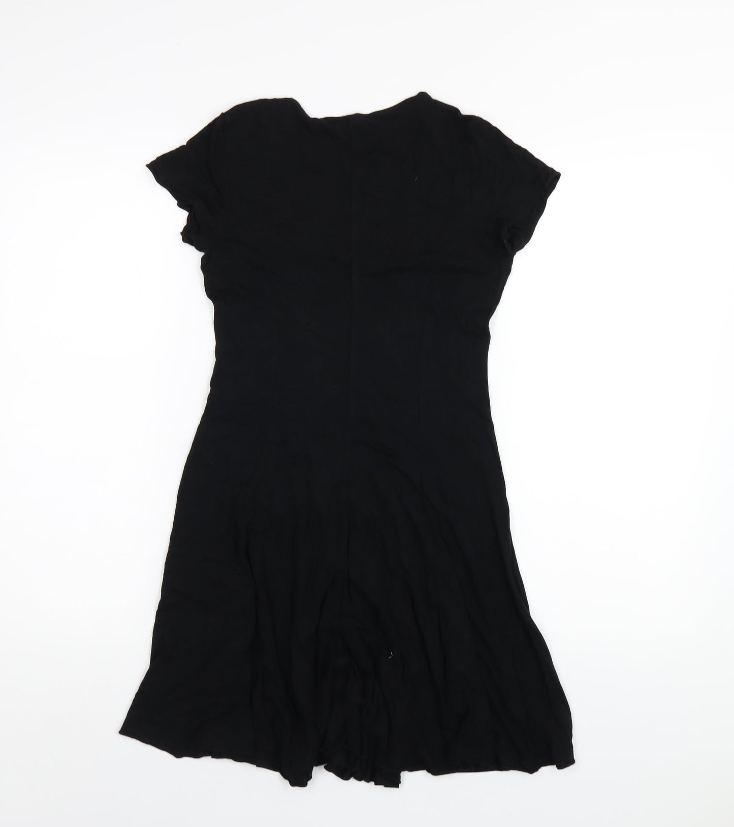 FOREVER 21 Womens Black Viscose A-Line Size S V-Neck Pullover