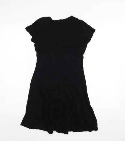 FOREVER 21 Womens Black Viscose A-Line Size S V-Neck Pullover