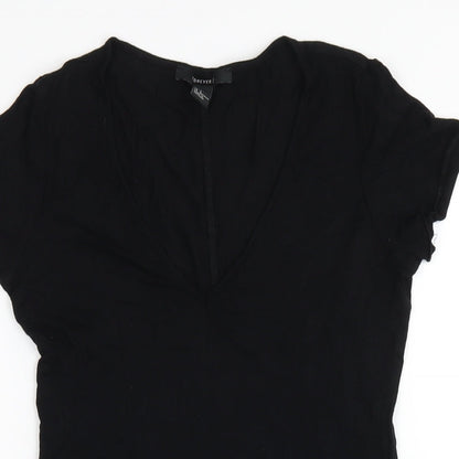 FOREVER 21 Womens Black Viscose A-Line Size S V-Neck Pullover