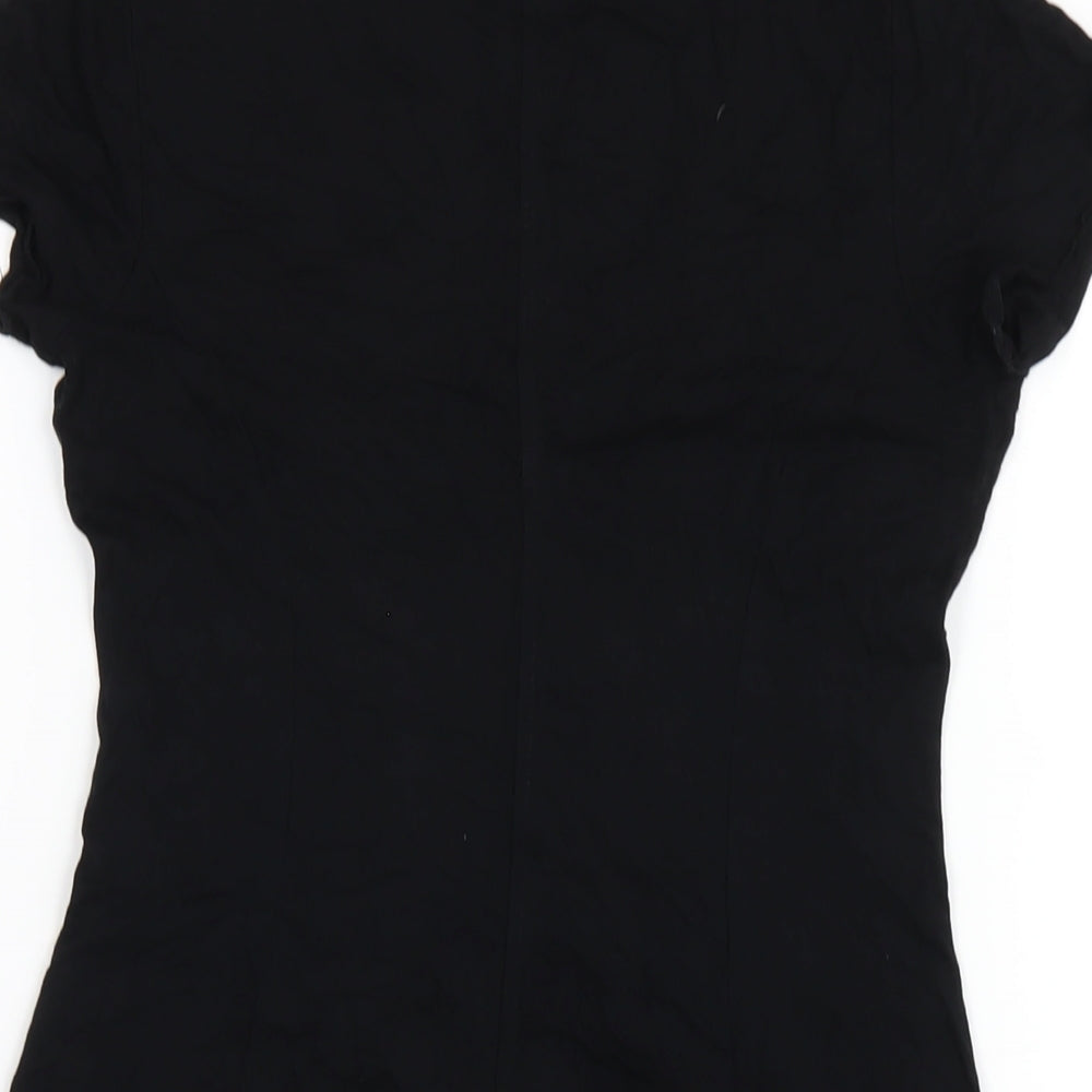 FOREVER 21 Womens Black Viscose A-Line Size S V-Neck Pullover