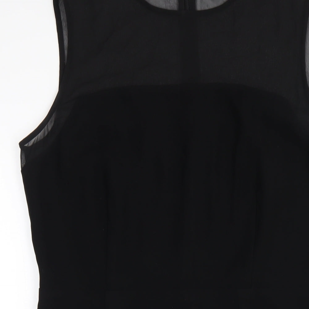 Autograph Womens Black Polyester Pencil Dress Size 10 Round Neck Zip