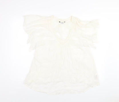 Womens UK Size 14 New Look Ivory Basic Blouse