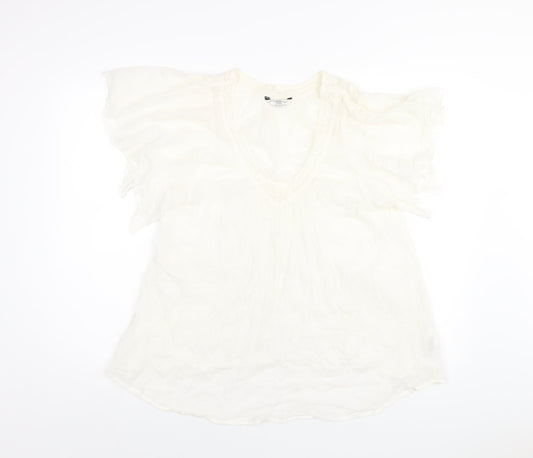 Womens UK Size 14 New Look Ivory Basic Blouse