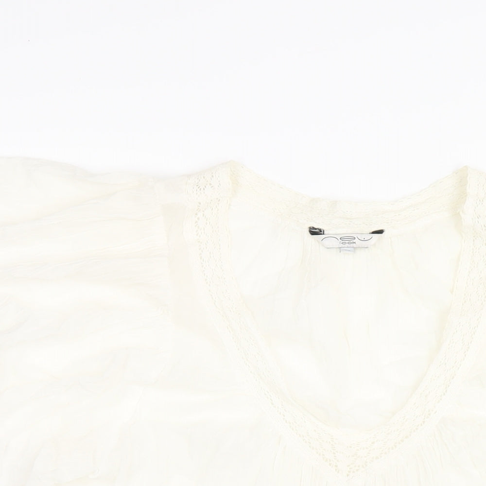 Womens UK Size 14 New Look Ivory Basic Blouse
