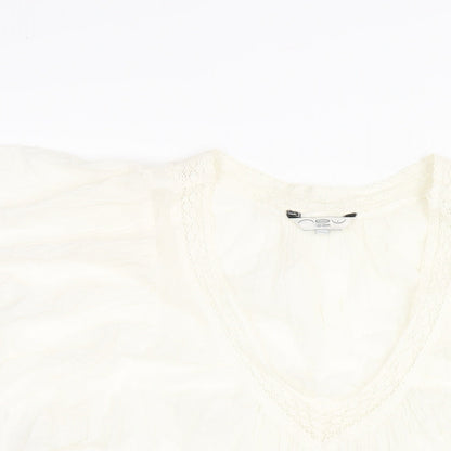 Womens UK Size 14 New Look Ivory Basic Blouse