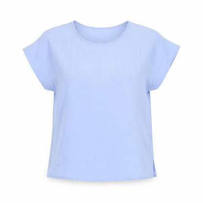 Womens UK Size 6 New Look Blue Basic T-Shirt