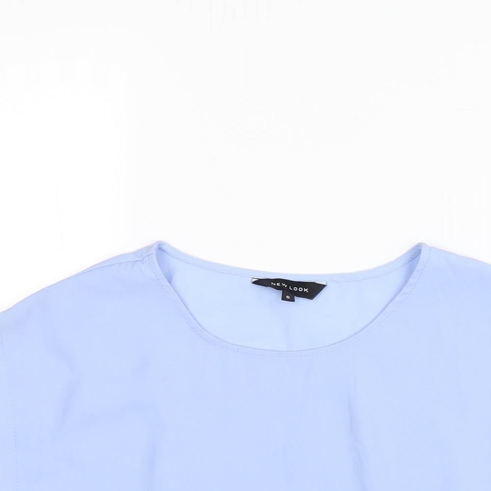 Womens UK Size 6 New Look Blue Basic T-Shirt