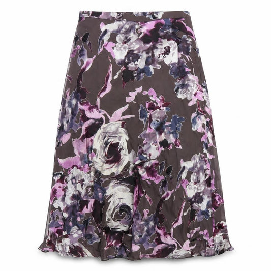 Peter Martin Womens Multicoloured Floral Viscose A-Line Skirt Size 10 Zip
