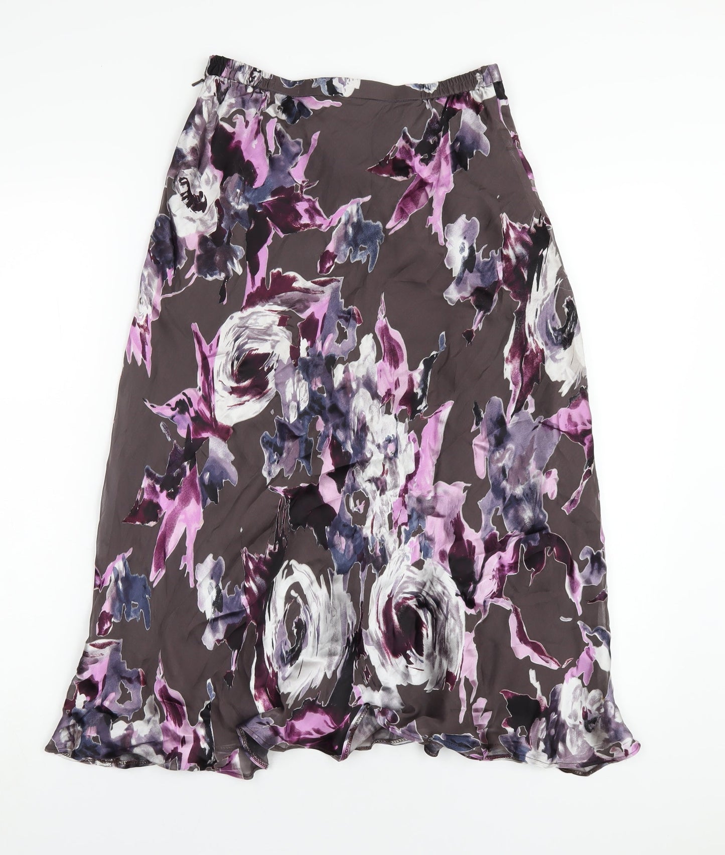 Peter Martin Womens Multicoloured Floral Viscose A-Line Skirt Size 10 Zip