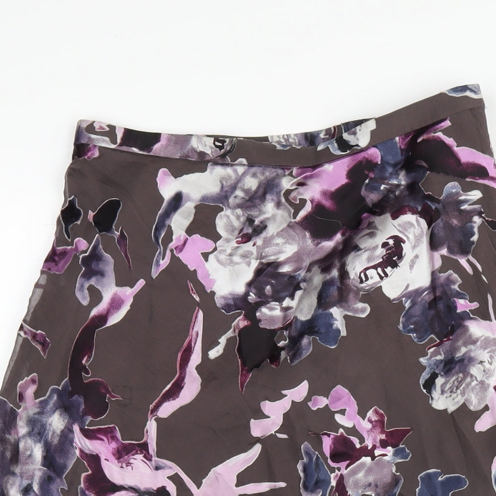 Peter Martin Womens Multicoloured Floral Viscose A-Line Skirt Size 10 Zip