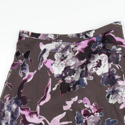 Peter Martin Womens Multicoloured Floral Viscose A-Line Skirt Size 10 Zip