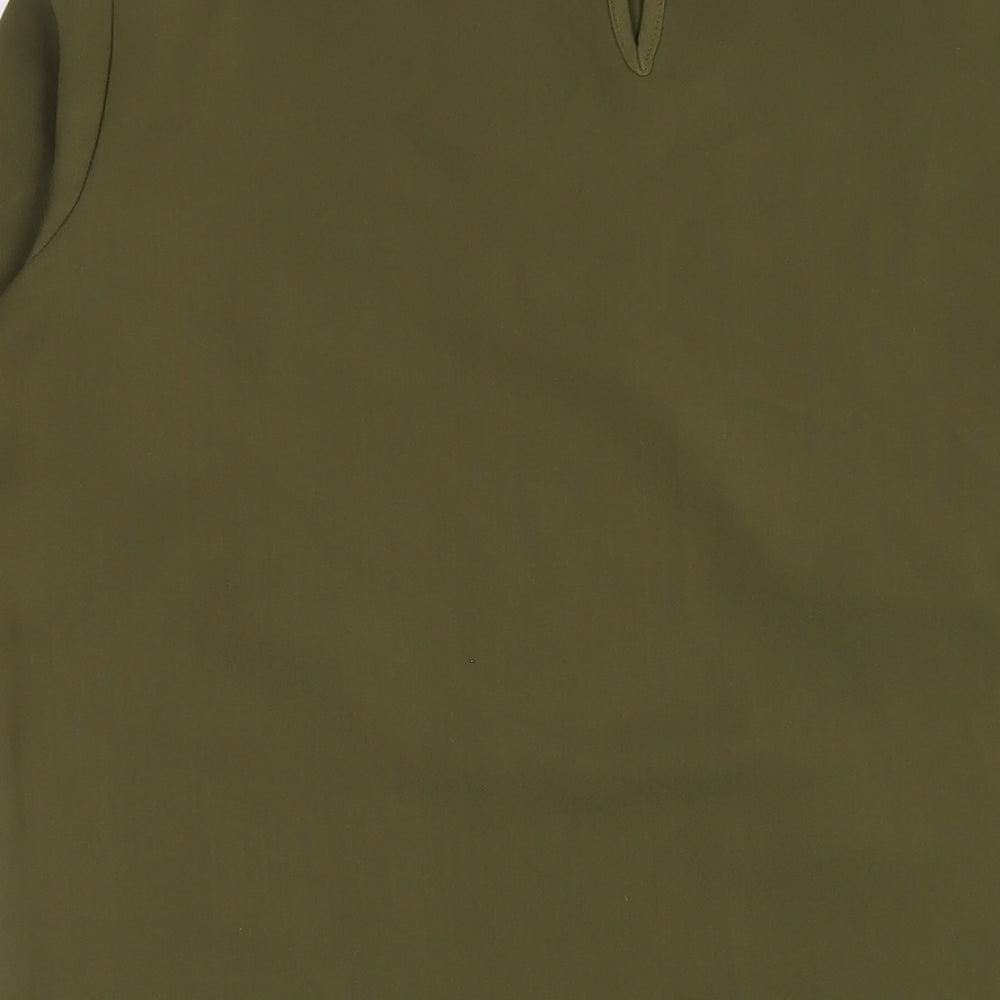 Dorothy Perkins Womens Green Polyester A-Line Size 12 Round Neck Button