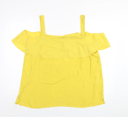 Womens UK Size 20 Dorothy Perkins Yellow Basic Blouse