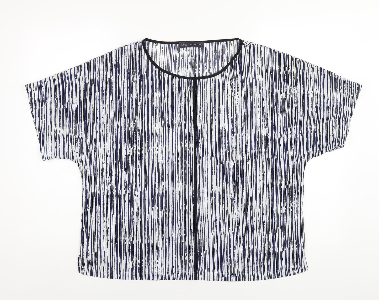 Womens UK Size 14 Marks and Spencer Blue Basic T-Shirt
