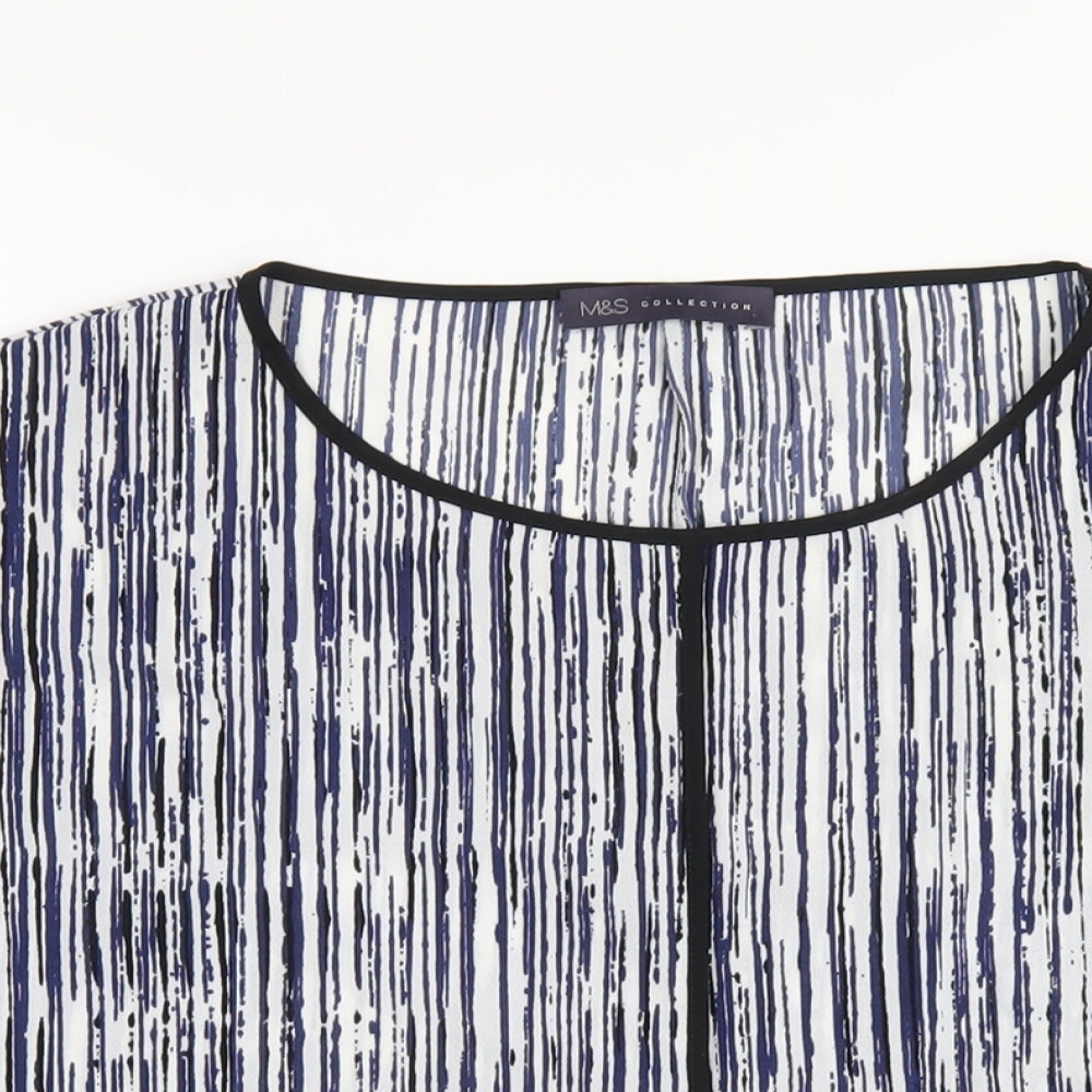 Womens UK Size 14 Marks and Spencer Blue Basic T-Shirt