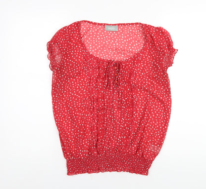 Womens UK Size S Wallis Red Basic T-Shirt