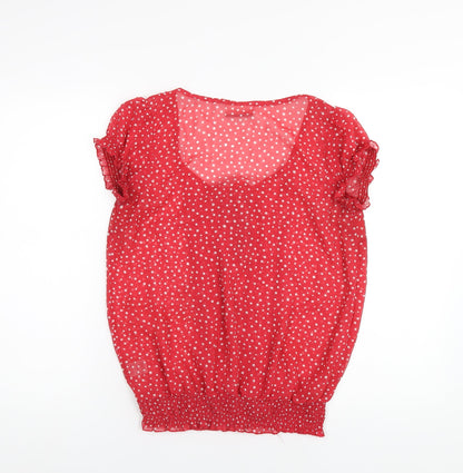 Womens UK Size S Wallis Red Basic T-Shirt