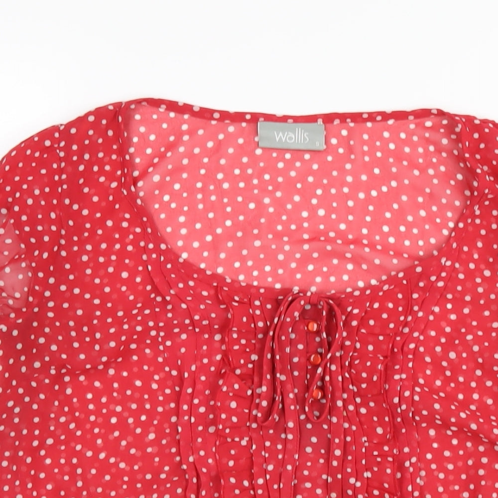 Womens UK Size S Wallis Red Basic T-Shirt