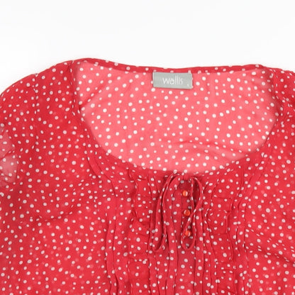 Womens UK Size S Wallis Red Basic T-Shirt