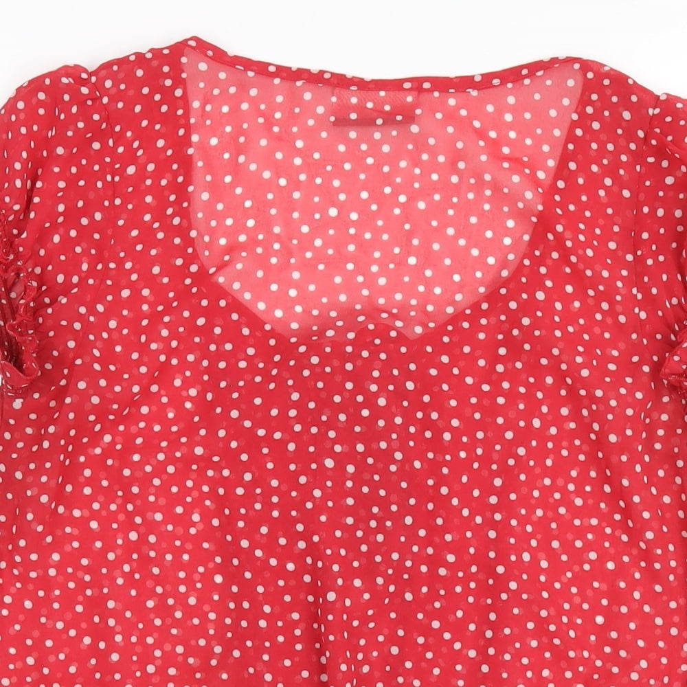Womens UK Size S Wallis Red Basic T-Shirt
