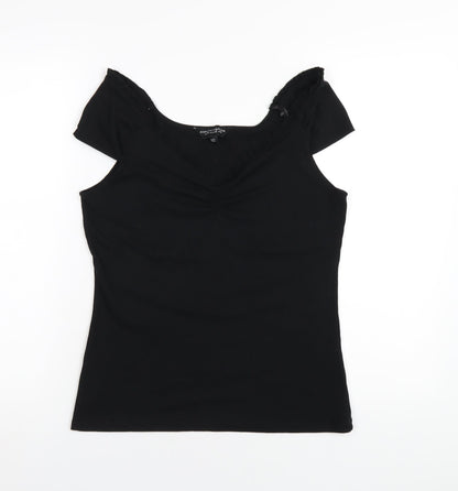 Womens UK Size 14 Dorothy Perkins Black Basic T-Shirt