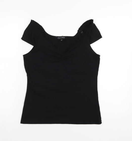 Womens UK Size 14 Dorothy Perkins Black Basic T-Shirt