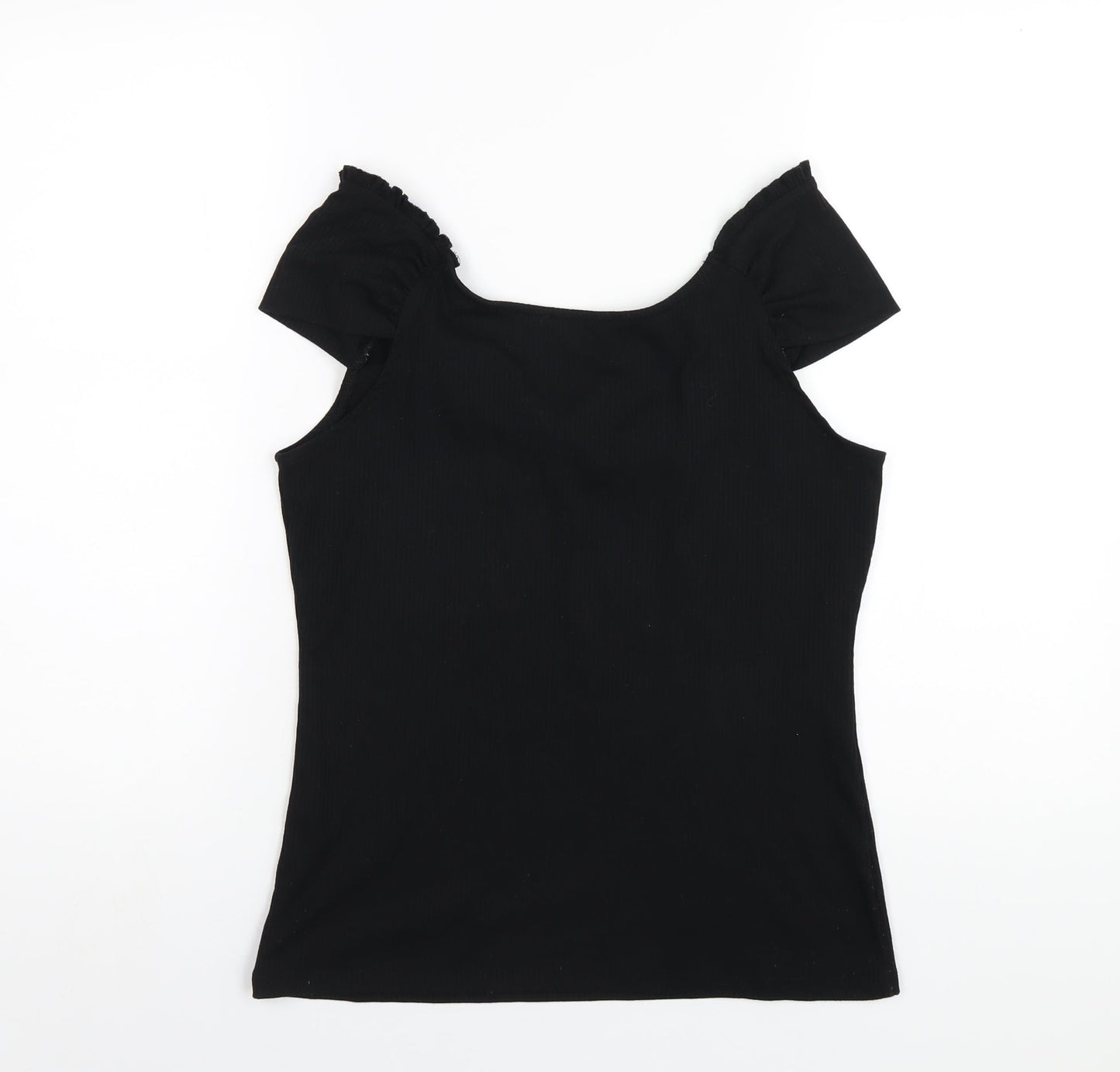 Womens UK Size 14 Dorothy Perkins Black Basic T-Shirt