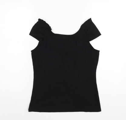 Womens UK Size 14 Dorothy Perkins Black Basic T-Shirt