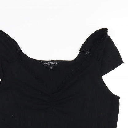 Womens UK Size 14 Dorothy Perkins Black Basic T-Shirt
