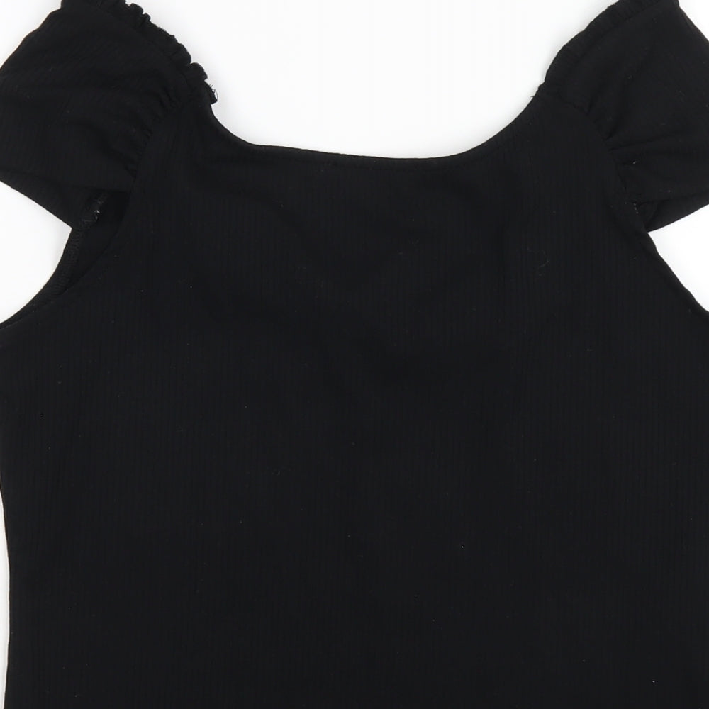 Womens UK Size 14 Dorothy Perkins Black Basic T-Shirt