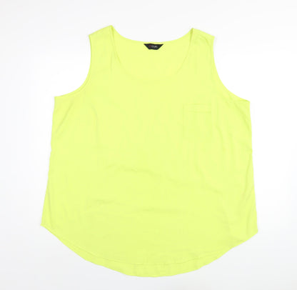 Womens UK Size 22 Yours Yellow Basic Tank