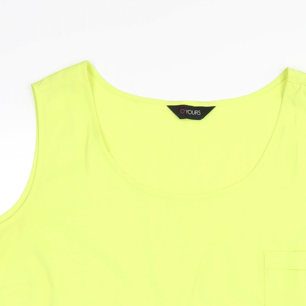 Womens UK Size 22 Yours Yellow Basic Tank