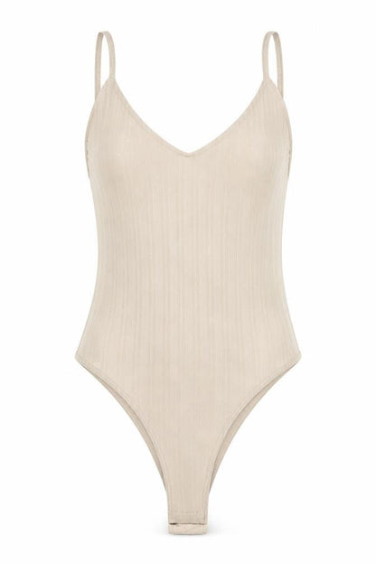 Womens UK Size 10 Missguided One-Piece Beige Bodysuit