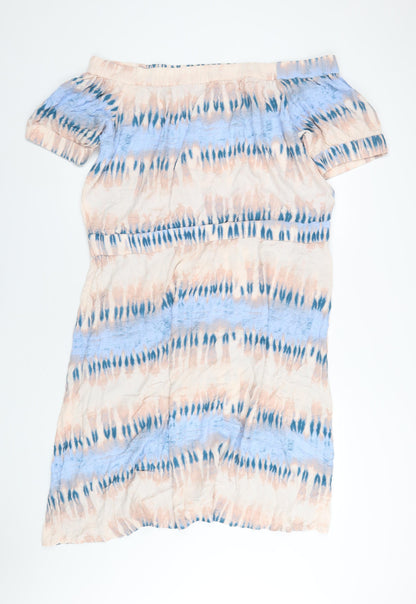 NEXT Womens Multicoloured Geometric Viscose A-Line Size 22 Off the Shoulder Pullover