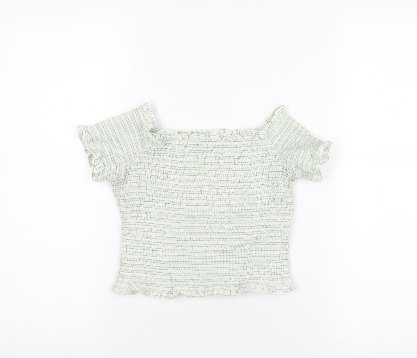 Womens UK Size S Zara Green Cropped T-Shirt