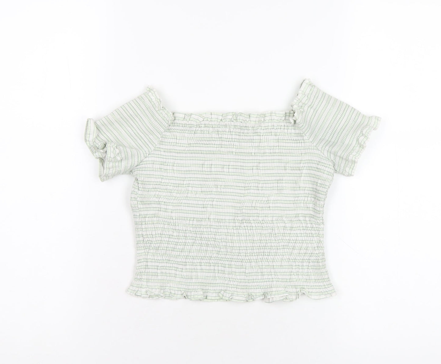Womens UK Size S Zara Green Cropped T-Shirt