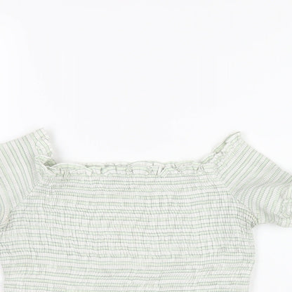 Womens UK Size S Zara Green Cropped T-Shirt