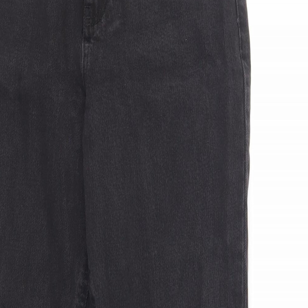 New Look Womens Black Cotton Tapered Jeans Size 8 L26 in Regular Zip - Ankle Grazer
