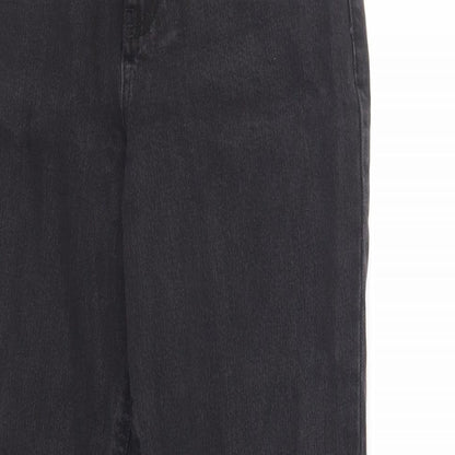 New Look Womens Black Cotton Tapered Jeans Size 8 L26 in Regular Zip - Ankle Grazer
