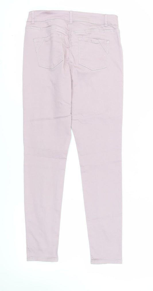 NEXT Womens Pink Cotton Skinny Jeans Size 10 L29 in Regular Zip