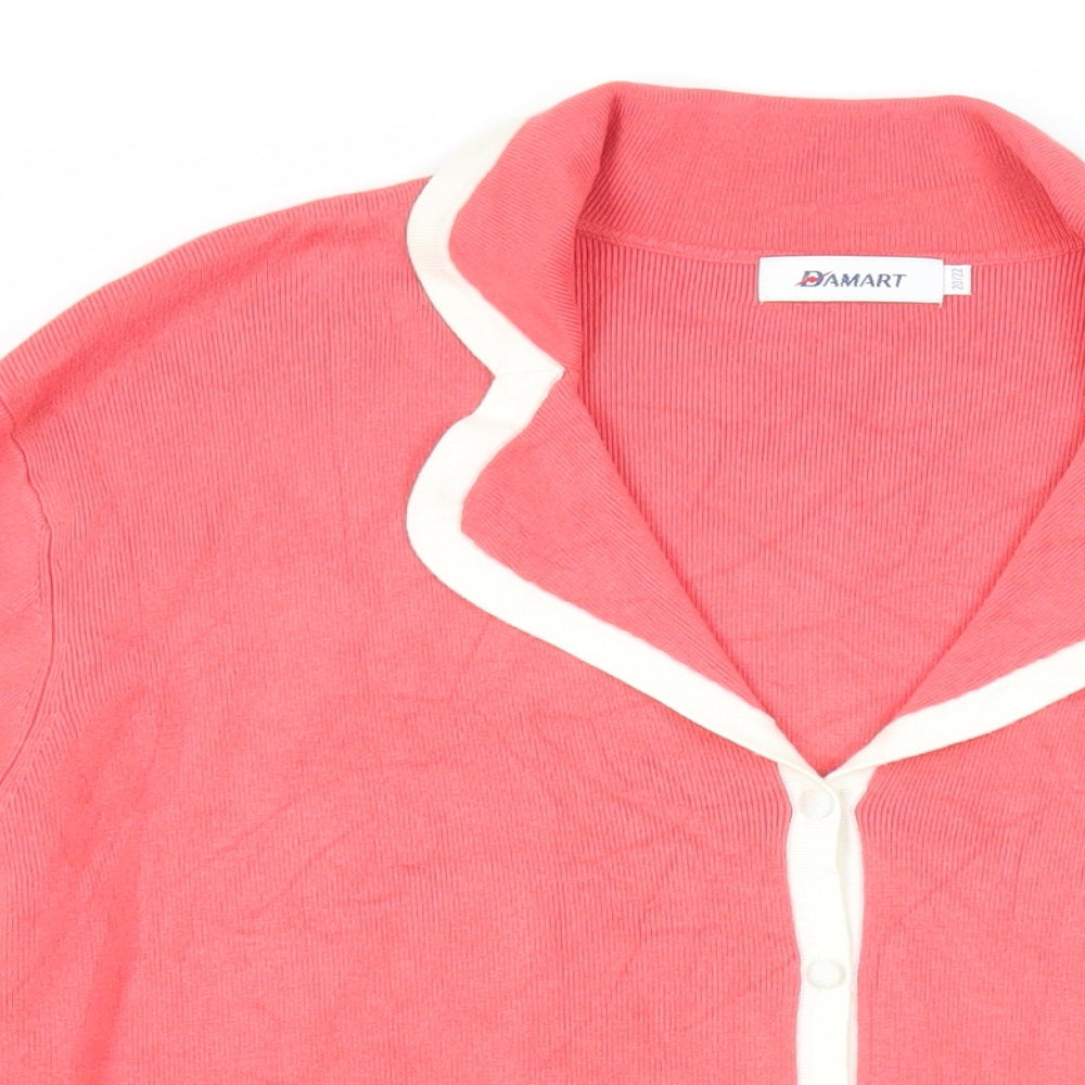 Womens UK Size 20 Damart Pink Cardigan Jumper