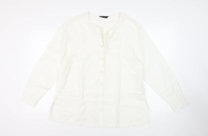 Womens UK Size 14 Marks and Spencer Ivory Basic Button-Up