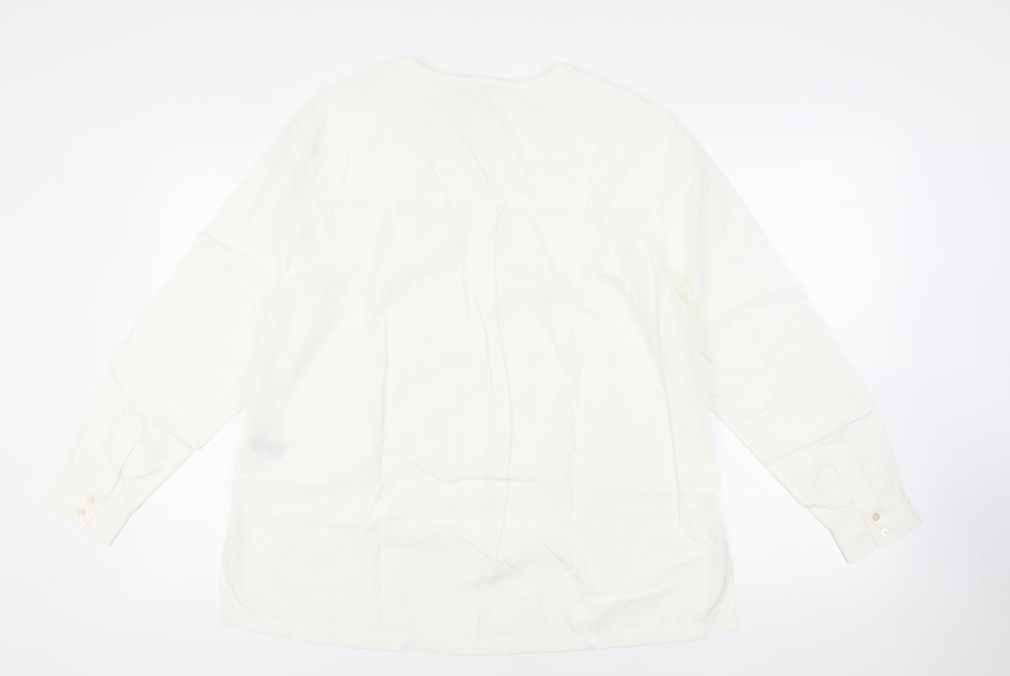 Womens UK Size 14 Marks and Spencer Ivory Basic Button-Up