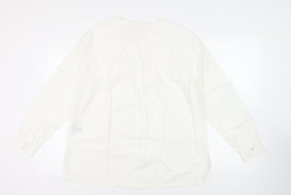 Womens UK Size 14 Marks and Spencer Ivory Basic Button-Up