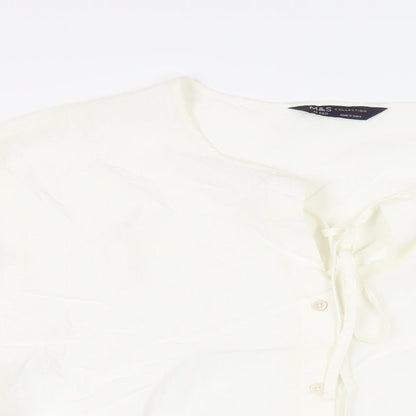 Womens UK Size 14 Marks and Spencer Ivory Basic Button-Up