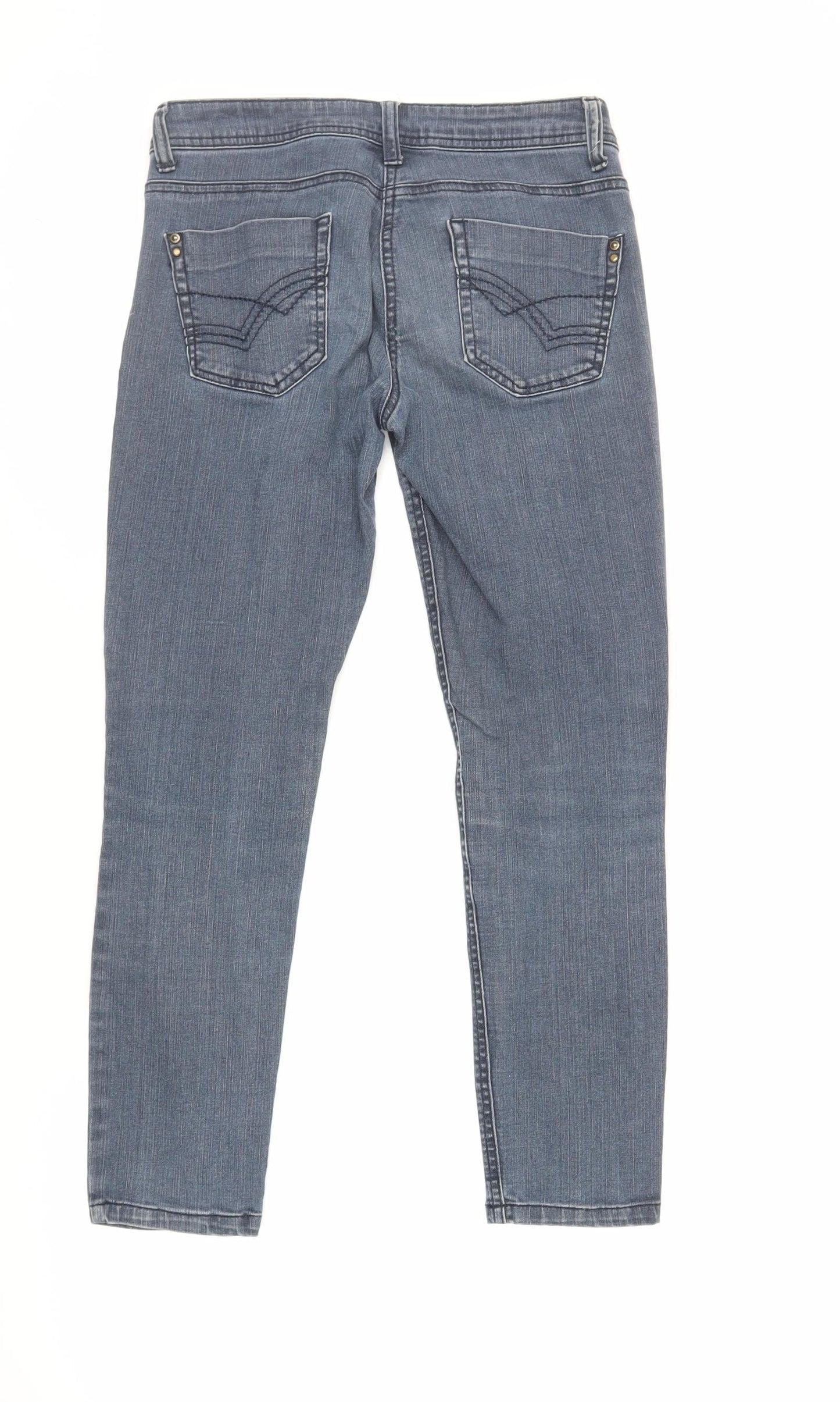 Dorothy Perkins Womens Blue Cotton Skinny Jeans Size 10 L26 in Regular Zip - Short Length