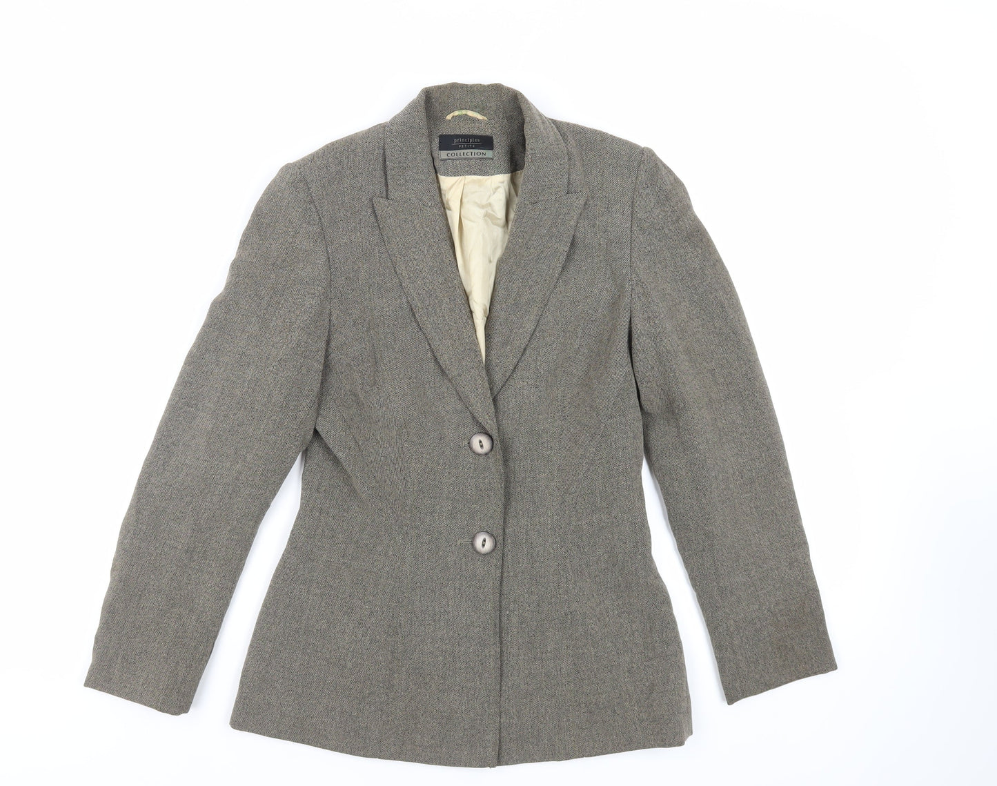 Principles Womens Green Jacket Blazer Size 6 Button