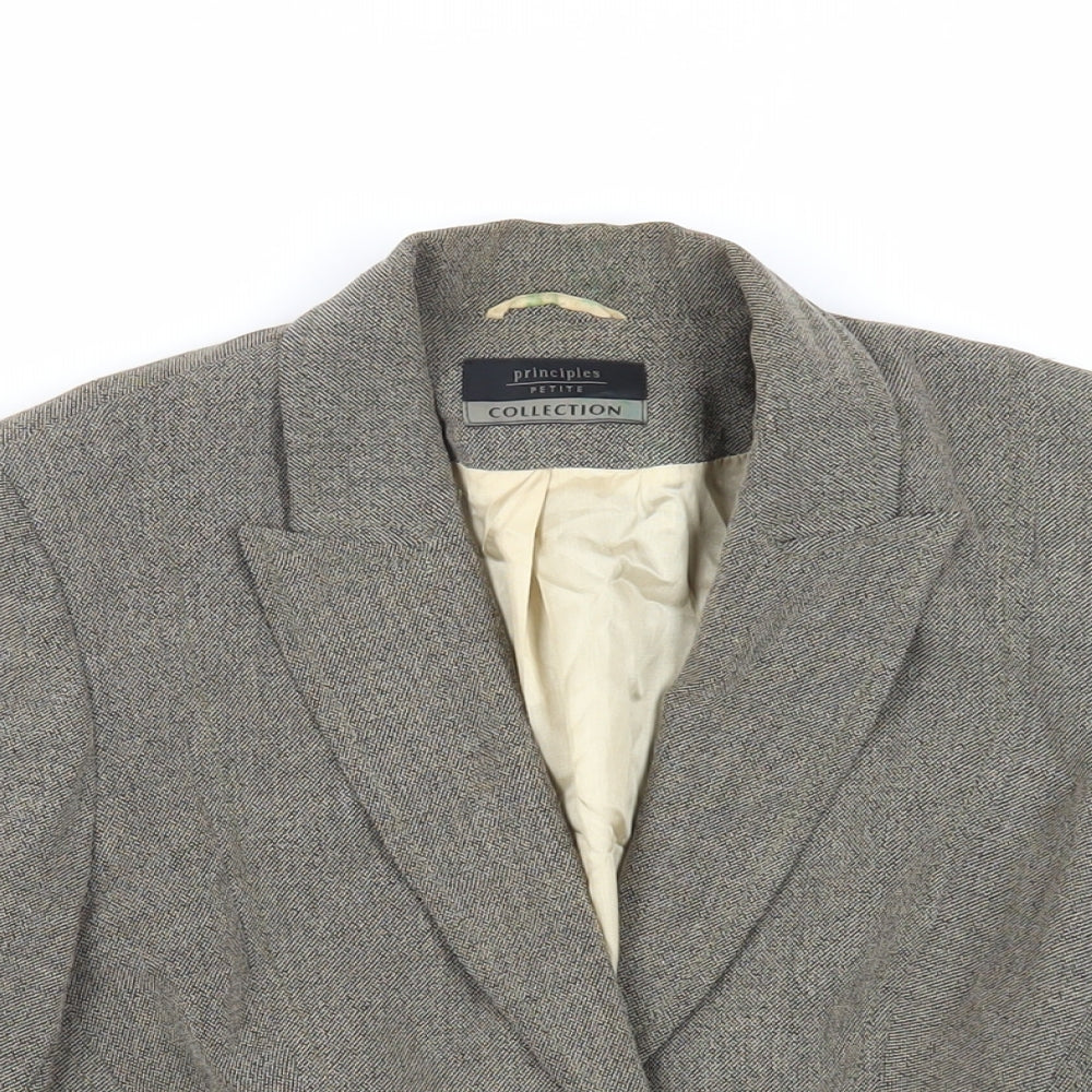 Principles Womens Green Jacket Blazer Size 6 Button